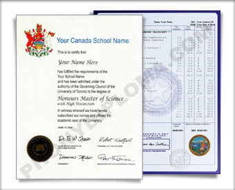 Fake Diploma and Transcripts from Canada University Canada D&T